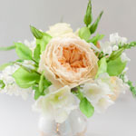 Сахарные цветы - нежный букет из староанглийской розы, пиона и гортензии. Код: ЦС-015